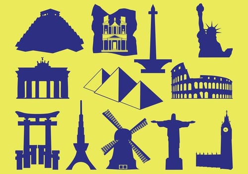 Set Of Iconic Landscape vector
