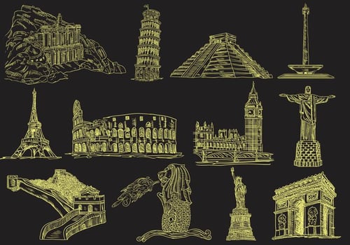 Iconic Landscape From All Of The World vector