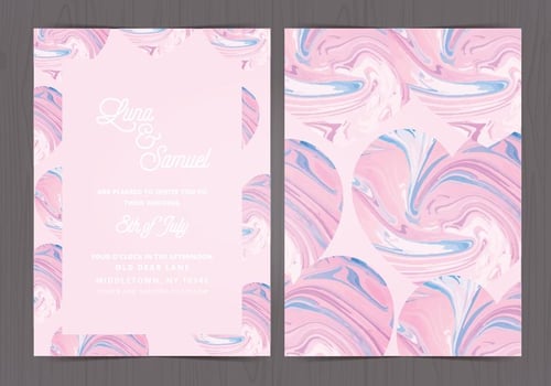 Vector Marble Effect Wedding Invite