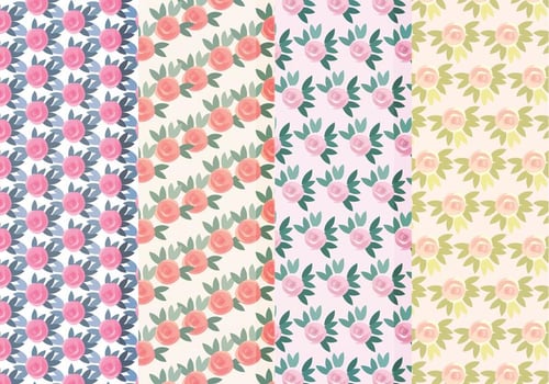 Vector Colorful Roses Patterns