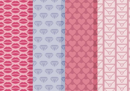 Vector Simple Valentine's Day Patterns