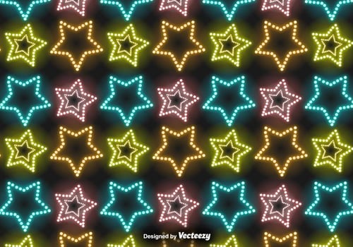 Vector Neon Stars Pattern