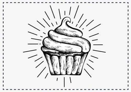 Hand Drawn Cupcake Background vector