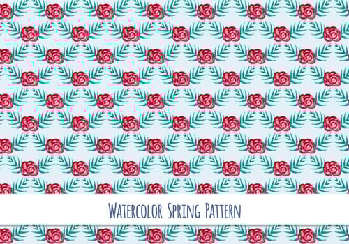 Free Vector Watercolor Pattern with Beautiful Flowers