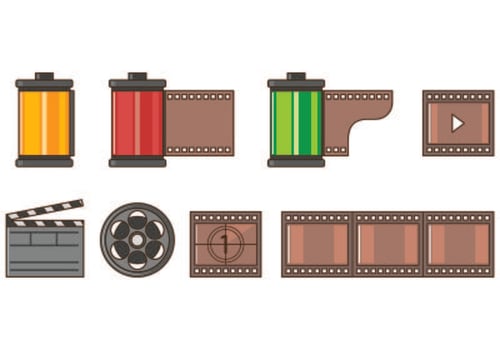 Set Of Film Canister Icons vector