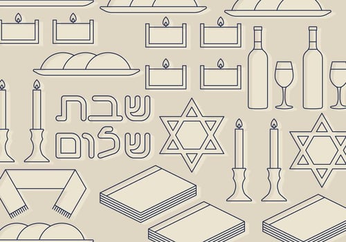 Shabbat Symbols Set vector