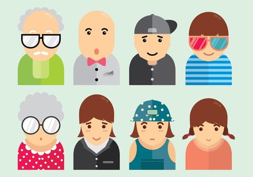 Set Of Personas Icons vector