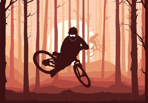 Bike Trail Silhouette Free Vector