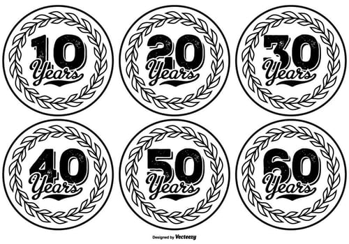 Hand Drawn Style Anniversary Label Collection vector