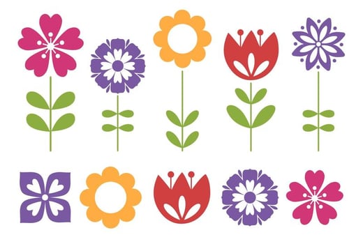 Cute Spring Flowers Collection vector