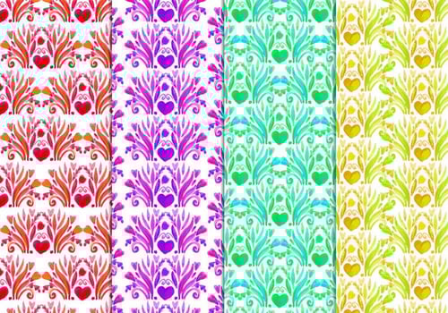 Free Vector Floral Pattern In Watercolor Style