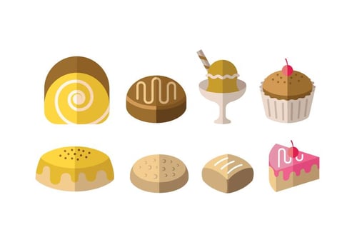Desserts and other sweet meals vector
