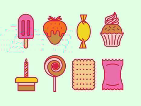 Dessert and Sweet vector icons