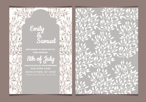 Vector Neutral Tones Wedding Invitation