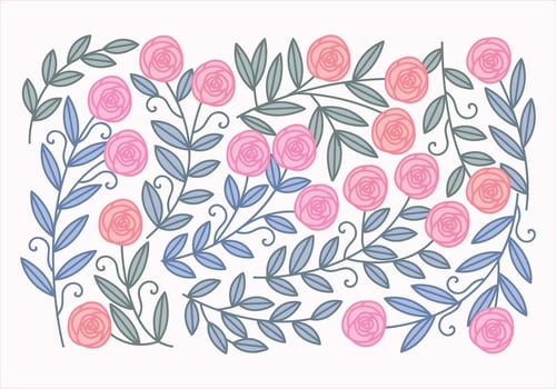 Vector Roses And Leaves