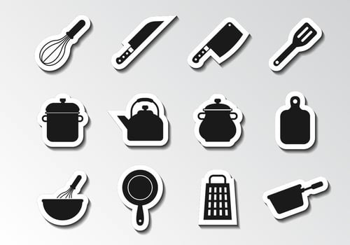 Free Kitchen Utensils Icons Vector 