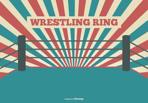 Flat Style Wrestling Ring Illustration vector