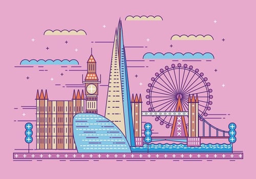 Vector Illustration The Shard and The London Skyline