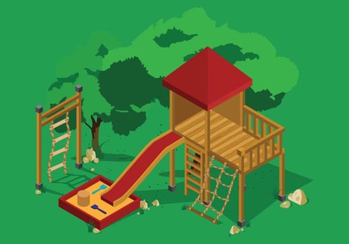 Rope ladder playground illustration vector