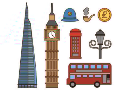 Set Of London Icons vector