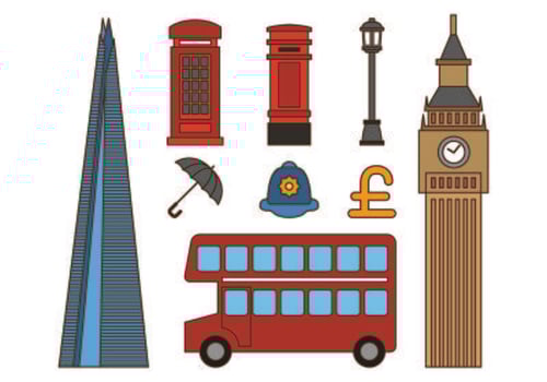Set Of London Icons vector