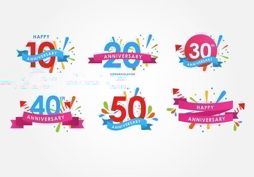 Anniversary Poster Vector Set
