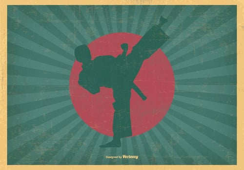 Retro Martial Arts Illsutration vector