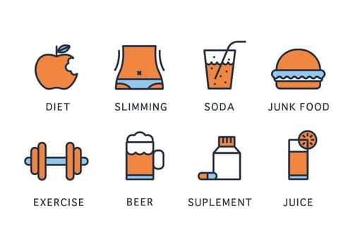 Health and Slimming Vector Icons