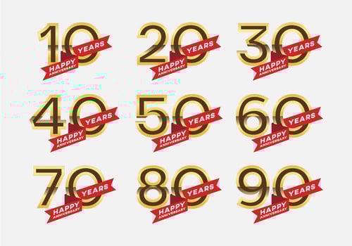 Anniversary symbol vectors