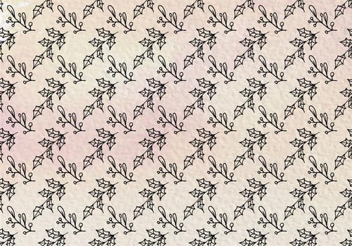 Free Vector Holy Flower Leaves Seamless Pattern On Watercolor Paper 