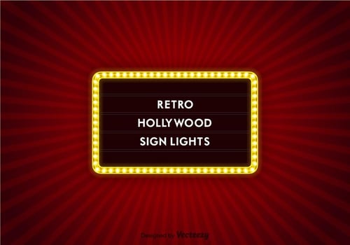 Vector Hollywood Sign Lights