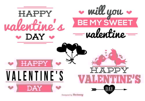 Valentine's Day Labels Collection vector