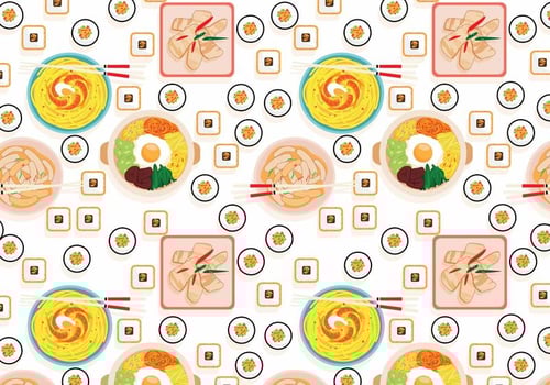 Korean Food Pattern Vector