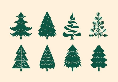 Vector Collection of Christmas Trees or Sapin
