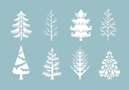 Vector Collection of Christmas Trees or Sapin