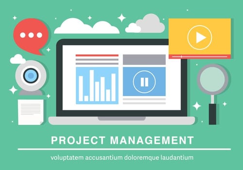 Flat Project Management Vector Background