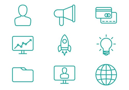 Business Line Icons vector