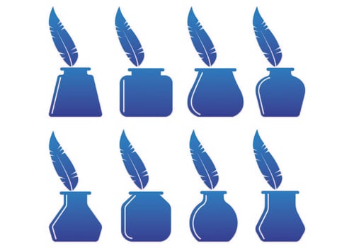 Set Of Inkwell Icons vector