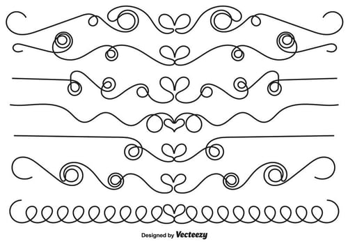 Ornamental Borders With Hearts vector