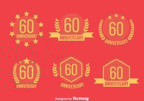 60th Annivecsary Emblem Vector
