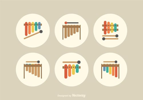 Free Flat Marimba Vector Icons