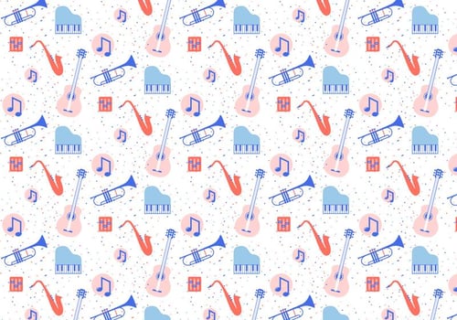 Musical Instruments Pattern vector