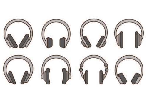 Set Of Head Phone Icons vector