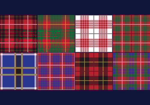 Lumberjack Tartan and Buffalo Check Plaid Patterns vector