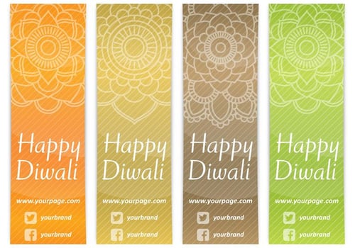 Diwali Bookmarks vector