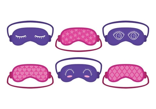 Cute Pink and Purple Sleep Mask Vector