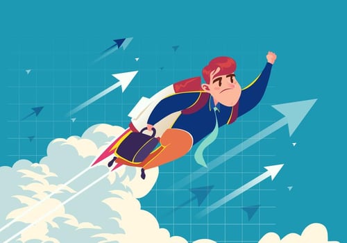 Super Businessman Flying Vector