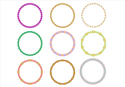 Cute Circle Border Funky Frames Vector