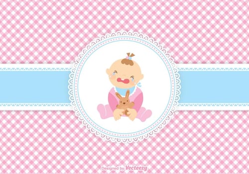 Cute Crying Baby Girl Vector