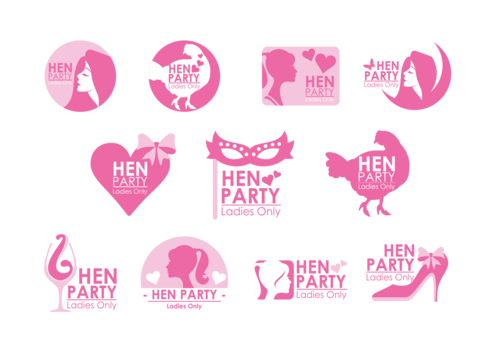 Hen Party Badges Vector